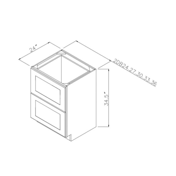 Winchester Grey | 24" | 2 Drawer Base Cabinet