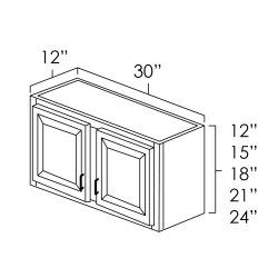 30x12-24 Bridge Upper Kitchen Cabinet Fresh Sage