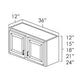 Platinum Shaker | 36" x 24" | Bridge Wall Cabinet