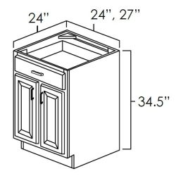 White Shaker | 24" | Double Door Base Cabinet