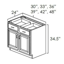 Winchester Grey | 42" | Double Door Base Cabinet