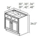 Winchester Grey | 42" | Double Door Base Cabinet