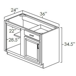 Platinum Shaker | 36" | Blind Base Cabinet