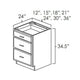 27" | Drawer Base Cabinets - Platinum Shaker