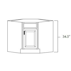 36 Inch Diagonal Corner Base Cabinet Carmel Shaker