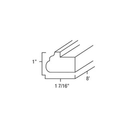 96" x 1" Light Rail Moulding