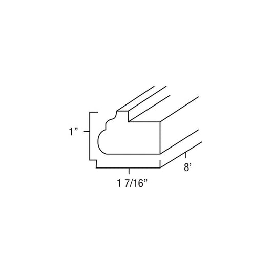 96" x 1" Light Rail Moulding