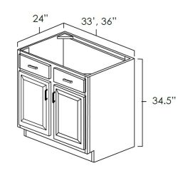 Platinum Shaker | 33" | Sink Base Cabinet