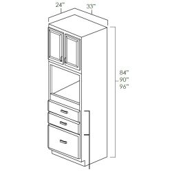 33x84-96 Oven Pantry Cabinet Fresh Sage