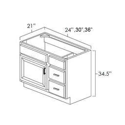 West Point Grey | 24" x 21" | Vanity Single Door Cabinets - DR