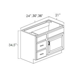 West Point Grey | 30" x 21" | Vanity Single Door Cabinets - DL