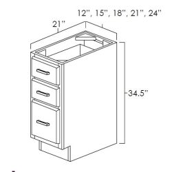 Hickory Shaker | 18" x 21" | Vanity Drawer Base Cabinets