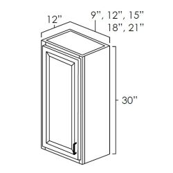 Aspen White | 12" x 30" | Wall Corner Angle Cabinet