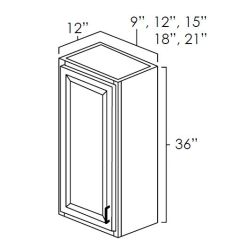 9-21x36 Inch Upper Kitchen Cabinet Carmel Shaker