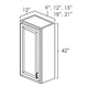 Platinum Shaker | 15" x 42" | Single Door Wall Cabinet