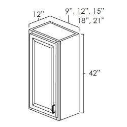 Platinum Shaker | 15" x 42" | Single Door Wall Cabinet