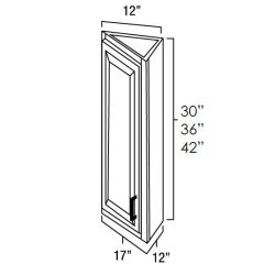 Hickory Shaker | 12" x 30" | Wall Corner Angle Cabinet