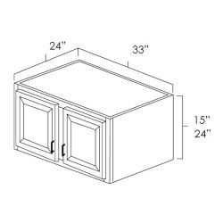 33x15x24  Refrigerator Upper Kitchen Cabinet Fresh Sage