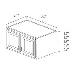 36x12-24 Refrigerator Upper Kitchen Cabinet Fresh Sage