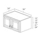 Glazed Mocha | 36" x 24" | Wall Refrigerator Cabinet