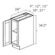 White Shaker | 12" | Single Door Full Height Base Cabinet WS-FHB12