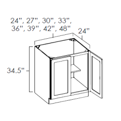 White Shaker | 33" | Double Door Full Height Base Cabinet WS-FHB33