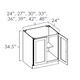 White Shaker | 33" | Double Door Full Height Base Cabinet WS-FHB33