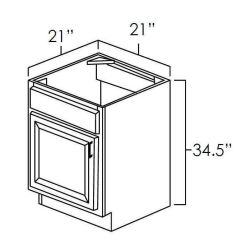 Hickory Shaker | 21" x 21" | Vanity Sink Base Cabinets