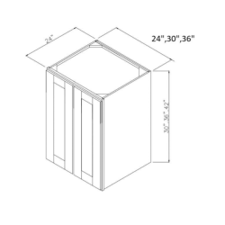 Carmel Shaker | 36" x 30" x 24" | Deep Double Door Wall Cabinets
